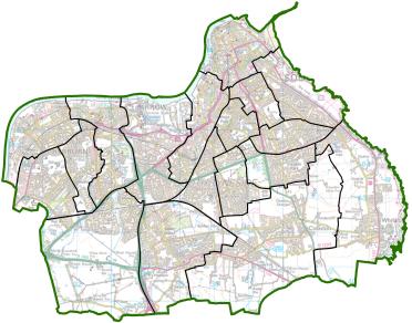 A map of current wards in South Tyneside
